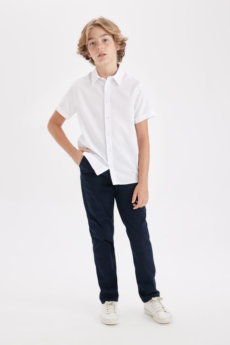 DeFacto Blue Boy Boy Navy Straight Leg Gabardine School Pants Casual - Image 3